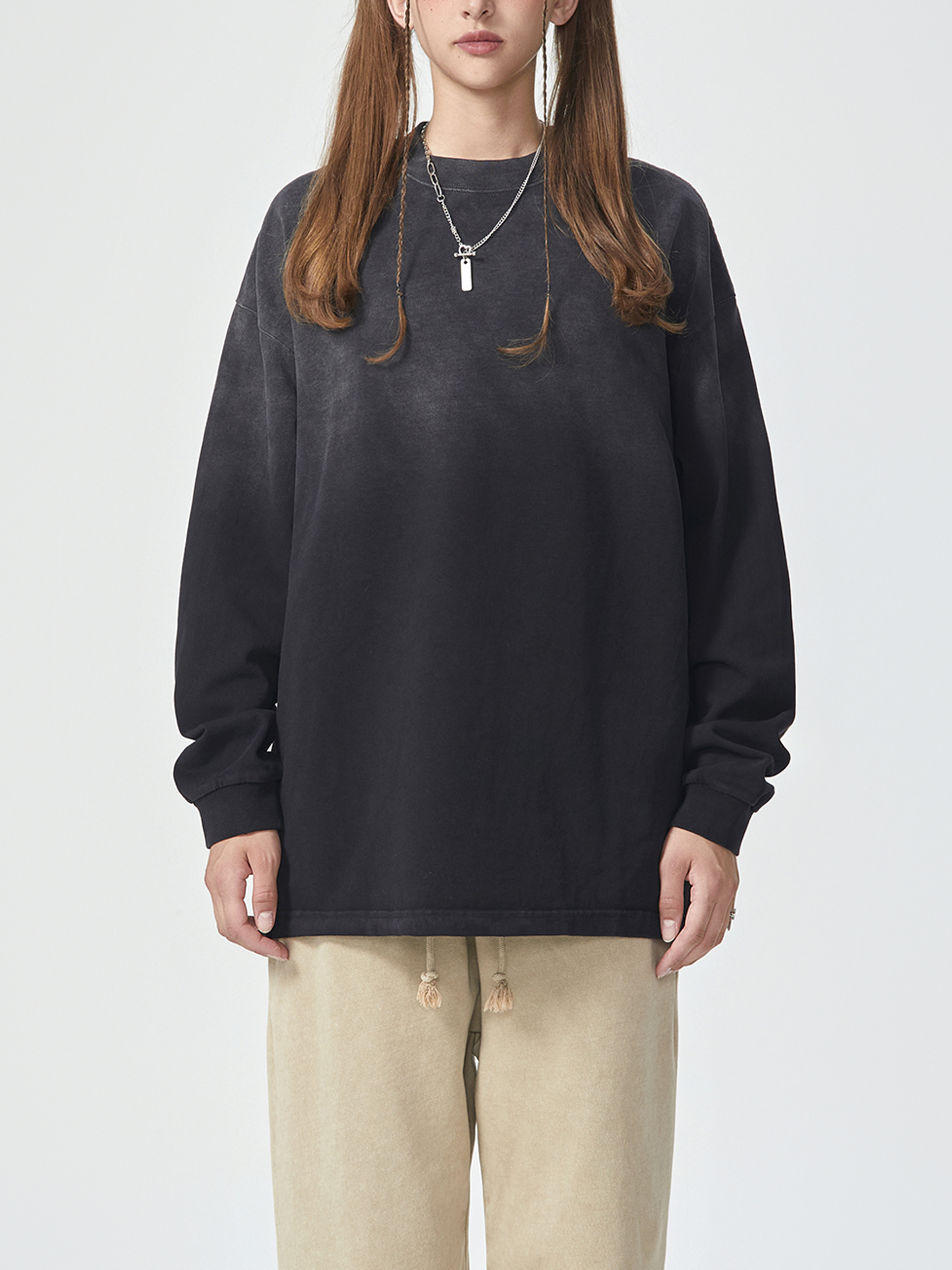 Gradient Washed Long Sleeve T-Shirt – Vintage Streetwear